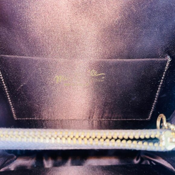 Vintage 60s Mod Brown Velour Purse Handbag Kiss Lock Coin Purse - Picture 5 of 8